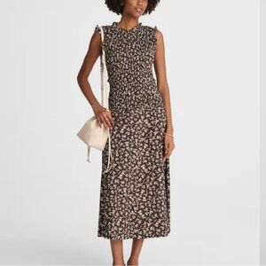 Madewell Brown Floral Midi Dress